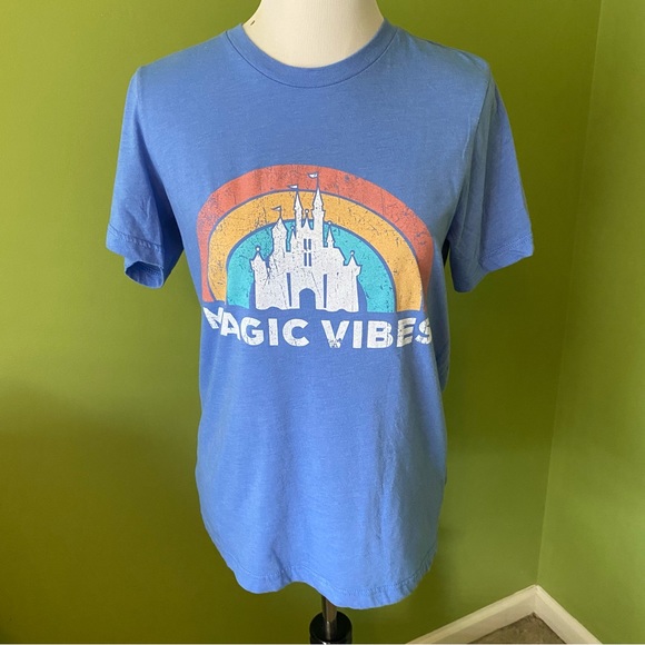 Bella Canvas Tops - Magic Vibes Castle Rainbow Tee